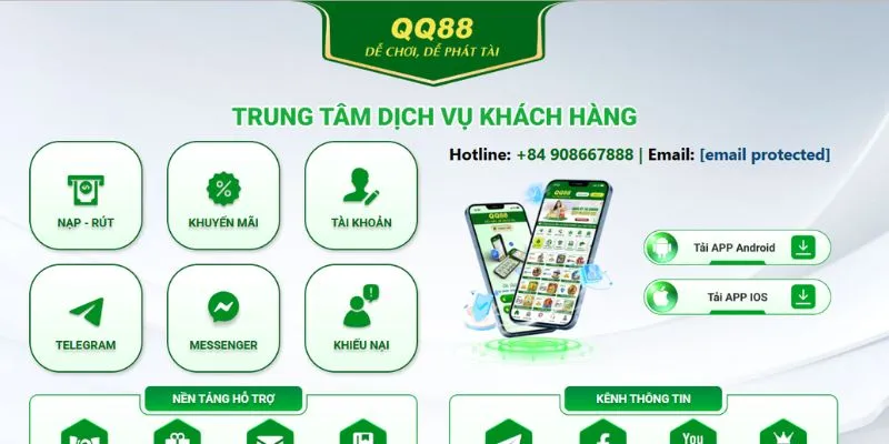 Chat trực tiếp với nhân viên hỗ trợ của QQ88