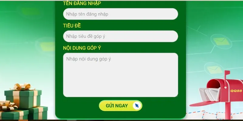 Gửi góp ý qua hòm thư QQ88